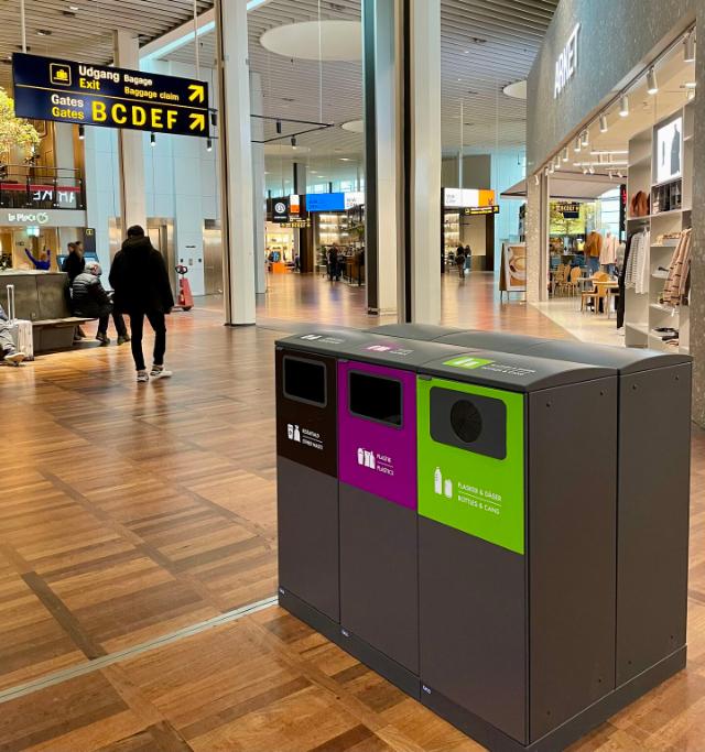 Waste sorting in an airport